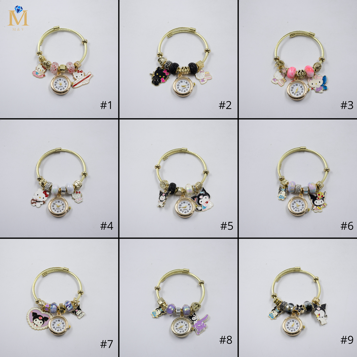 Pulsera tipo Pandora Dorados M14 Oro Laminado