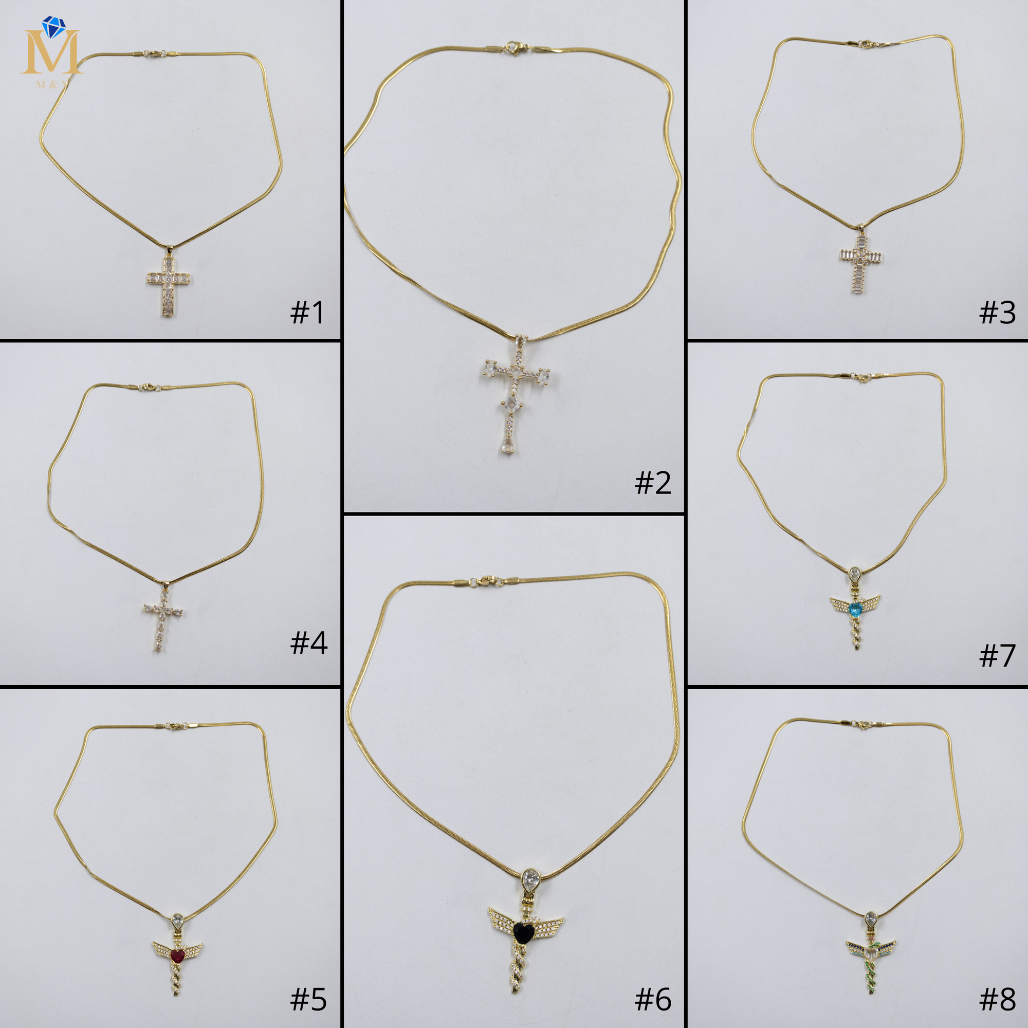 Collar Dorado Religioso M2 Oro Laminado