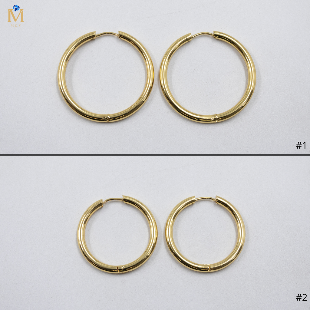 Aretes Dorados Chicos M7 Oro Laminado