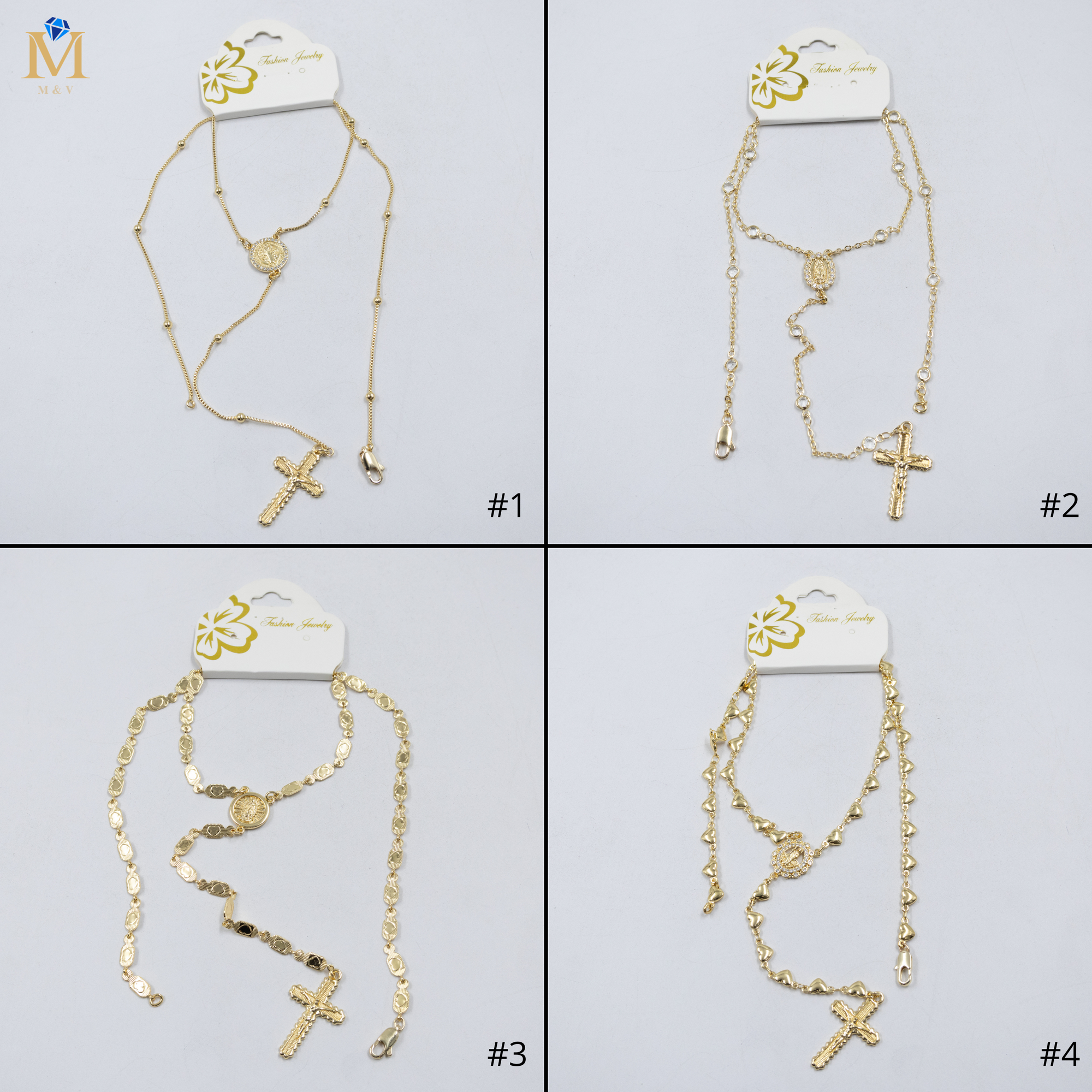 Collar Dorado Religioso M3 Oro Laminado
