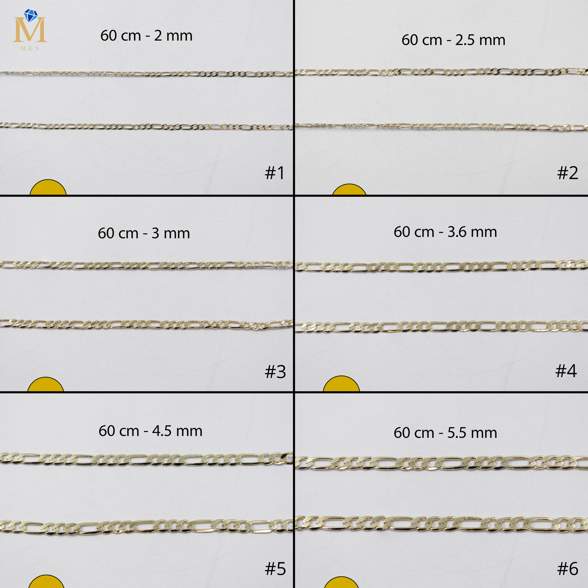 Cadenas Doradas Cartier de 60 cm M3 Oro Laminado