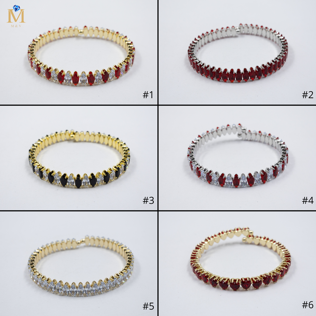 Pulseras Doradas con Piedras M3 Oro Laminado