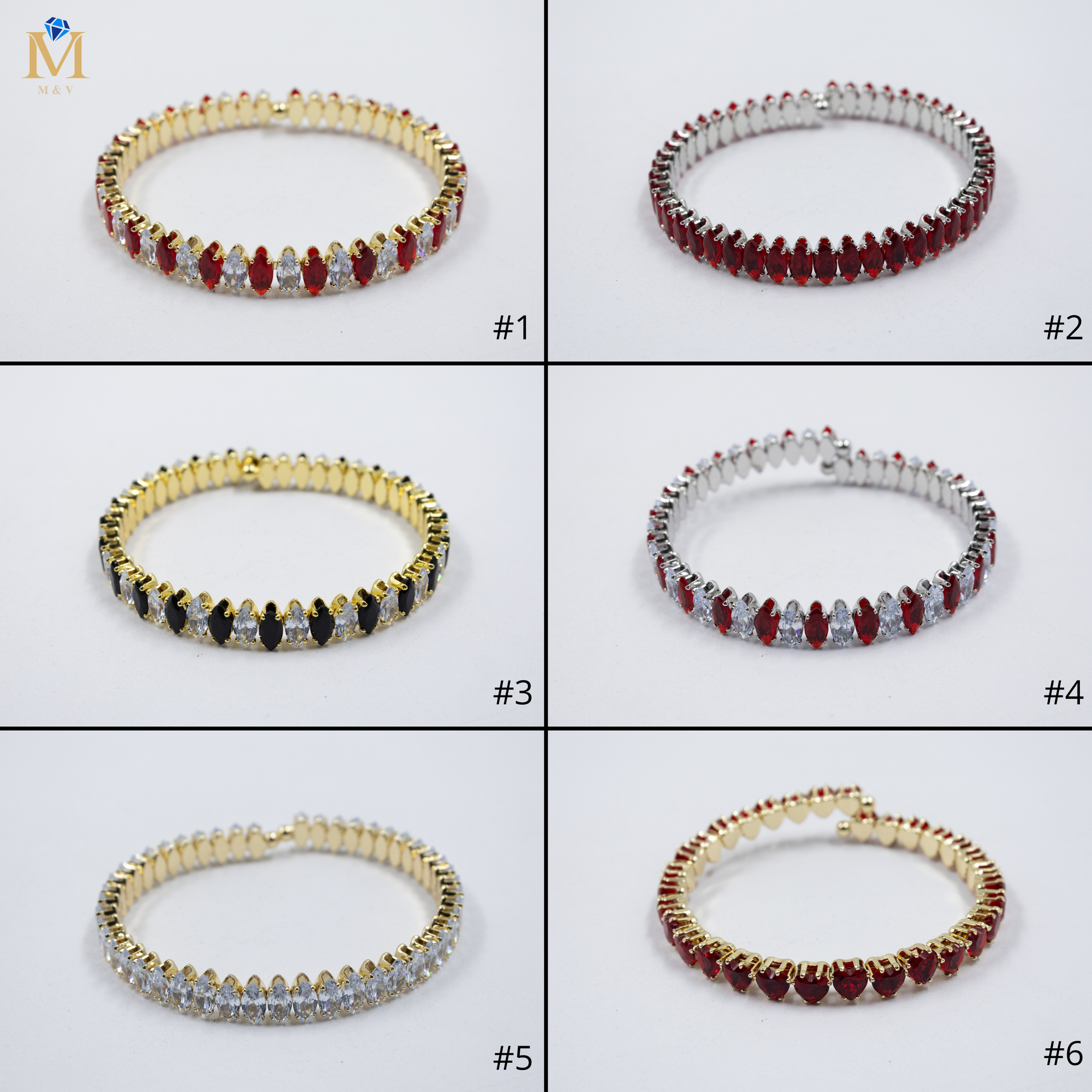 Pulseras Doradas con Piedras M3 Oro Laminado