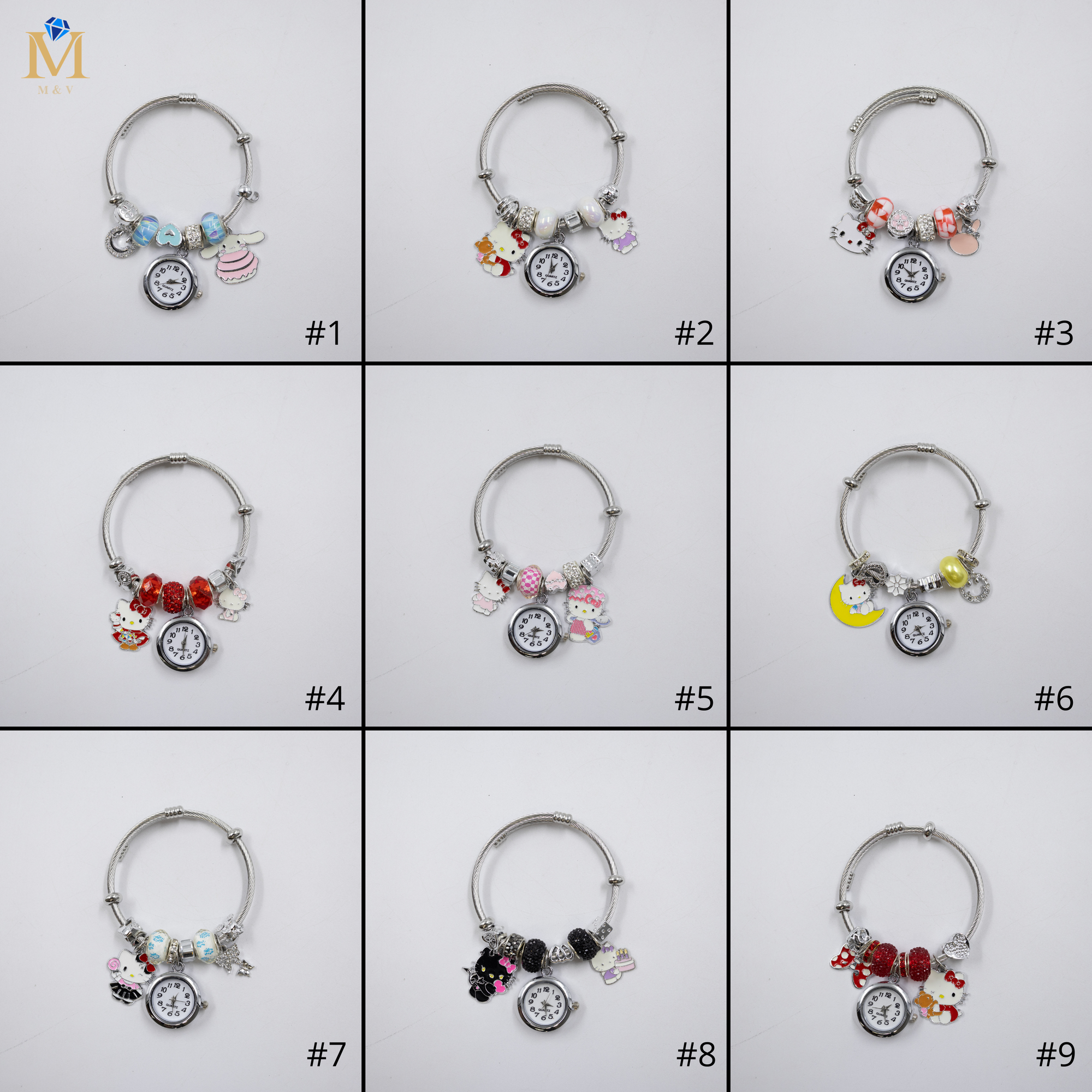 Pulsera tipo Pandora Plateadas M16 Oro Laminado