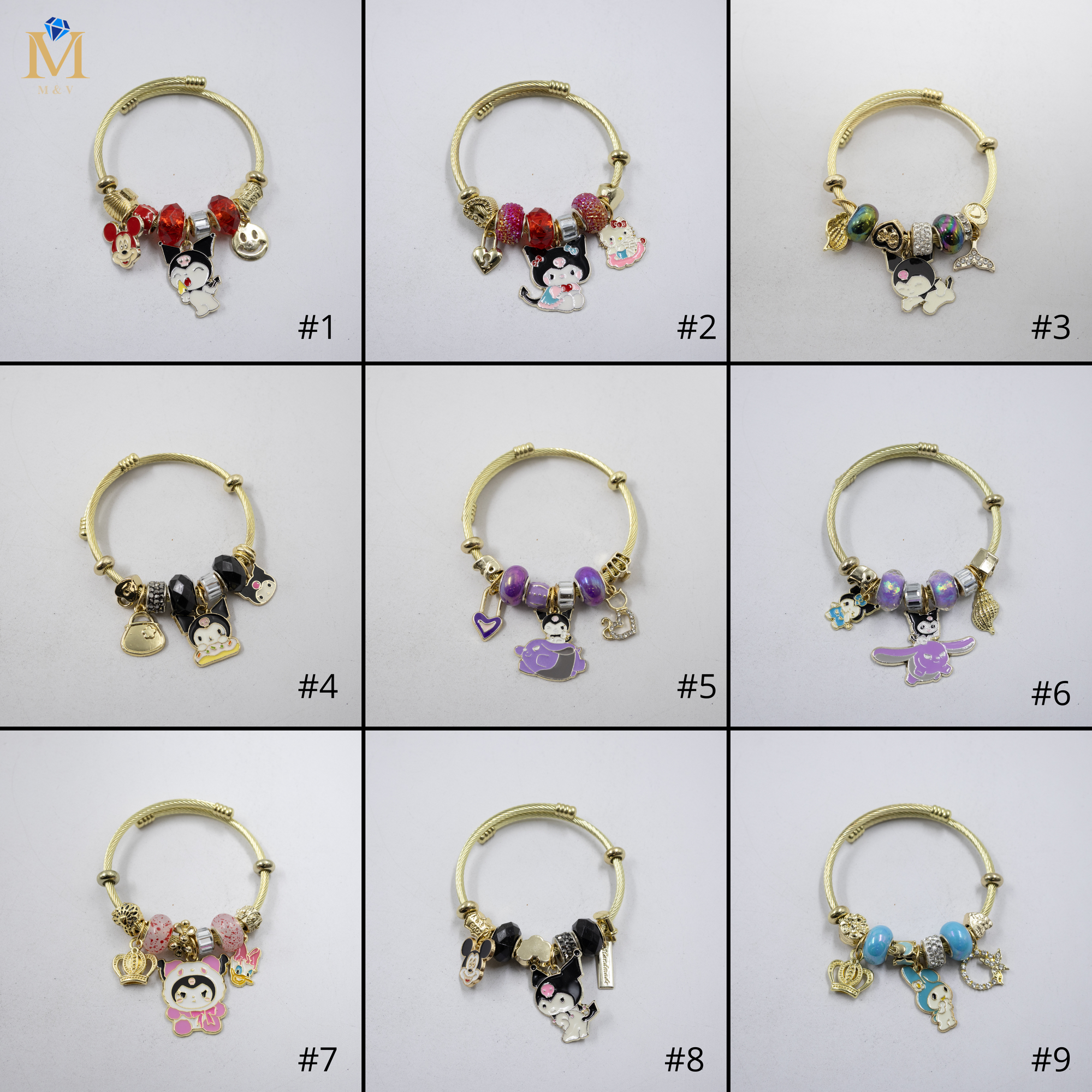 Pulsera tipo Pandora M3 Oro Laminado