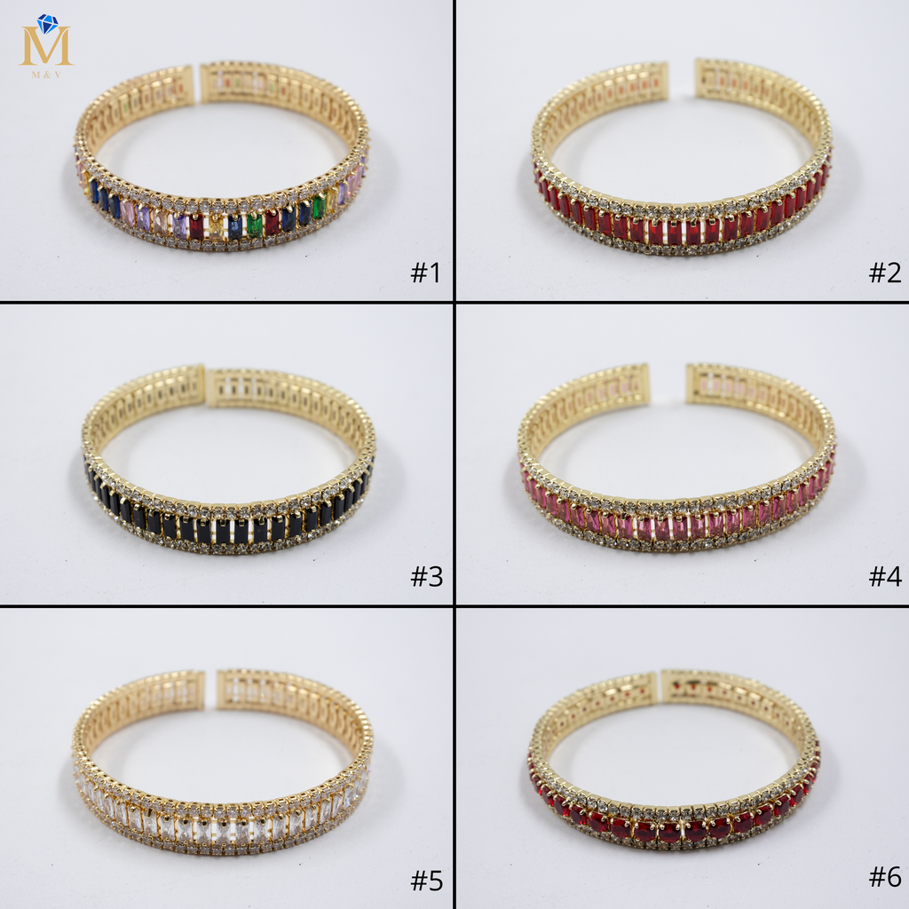 Pulseras Doradas con Piedras M1 Oro Laminado
