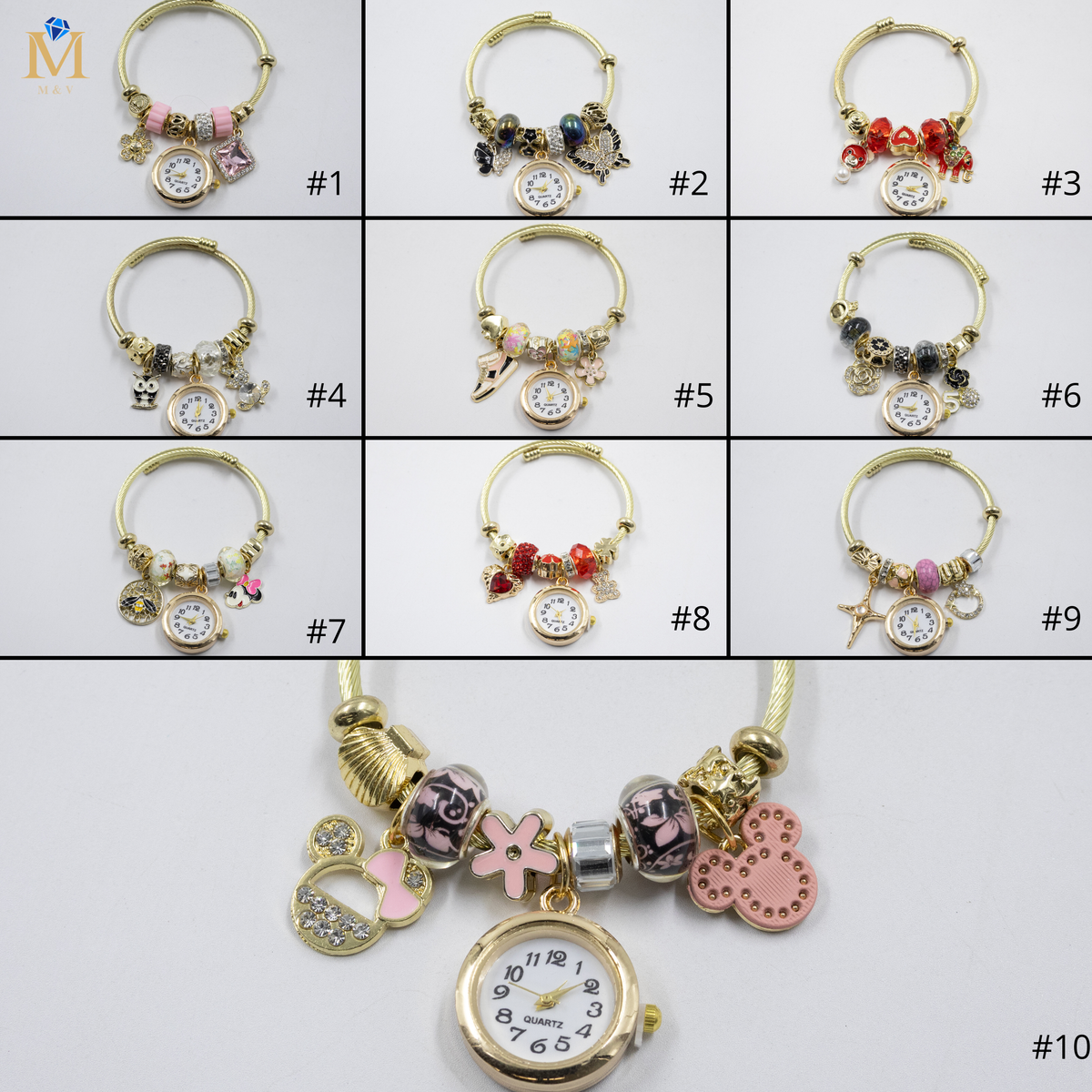 Pulsera tipo Pandora Dorados M23 Oro Laminado