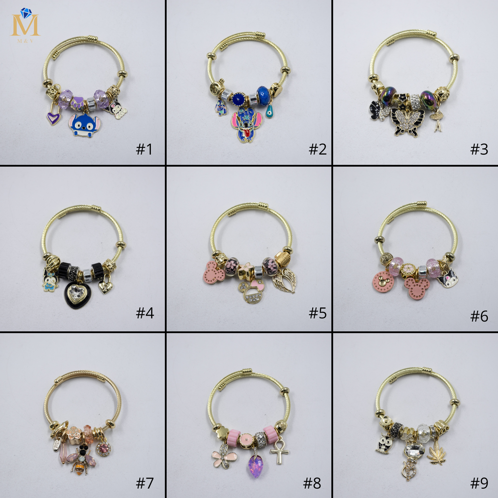 Pulsera tipo Pandora M12 Oro Laminado