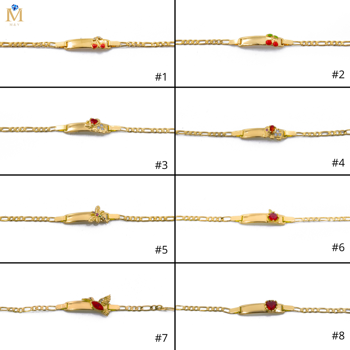 Pulseras Doradas M1 Oro Laminado