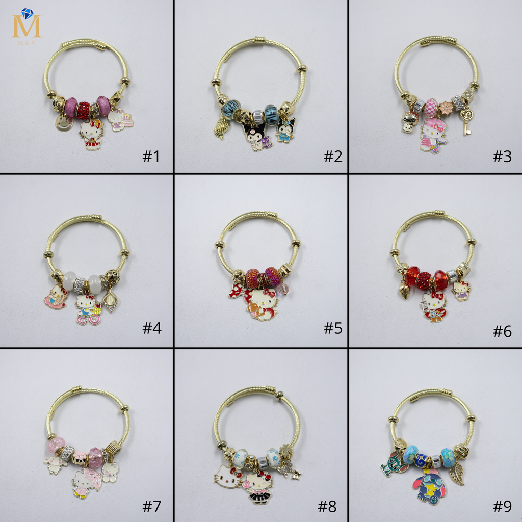 Pulsera tipo Pandora M10 Oro Laminado