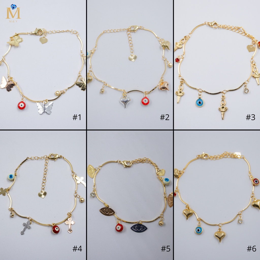 Pulsera Dorada de Ojo Turco M2 Oro Laminado