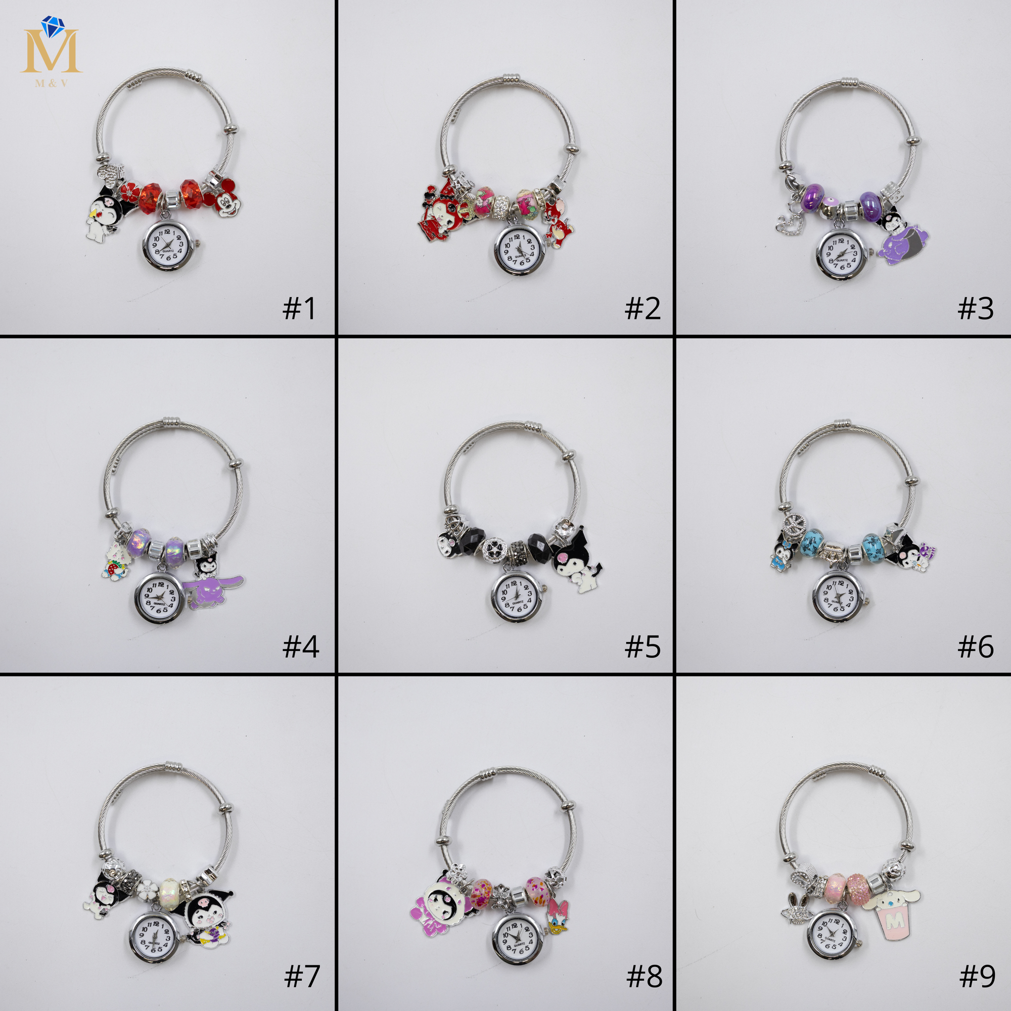 Pulsera tipo Pandora Plateadas M14 Oro Laminado