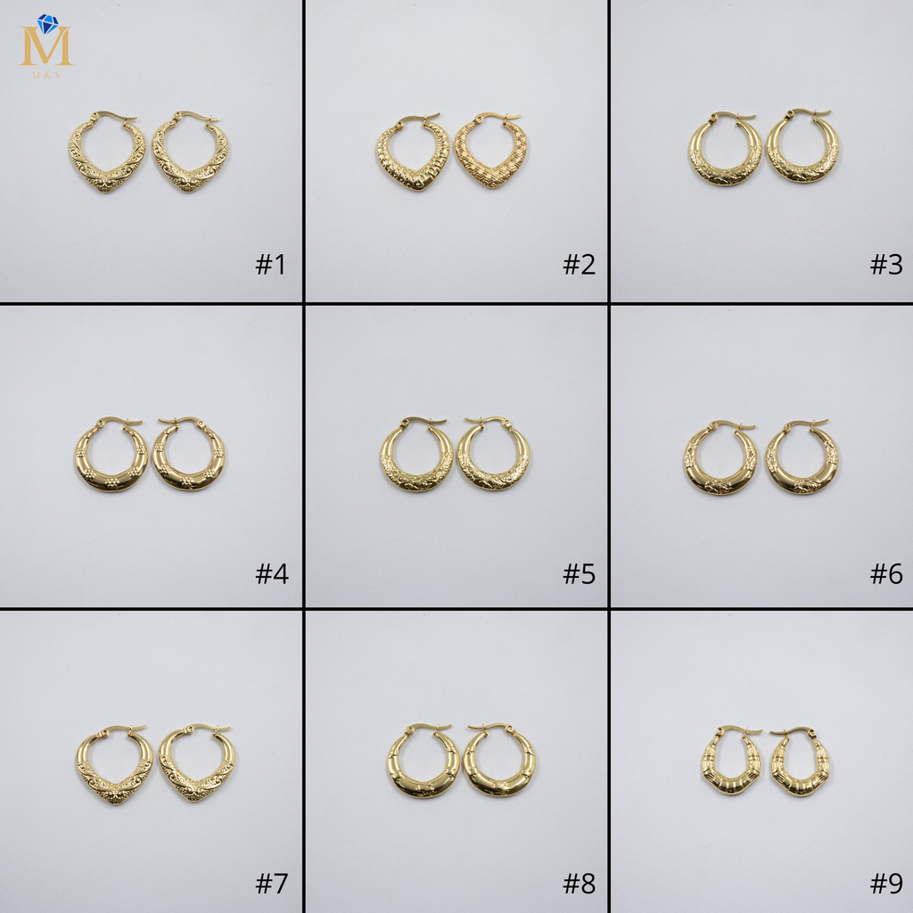 Aretes Dorados Chicos M4 Oro Laminado