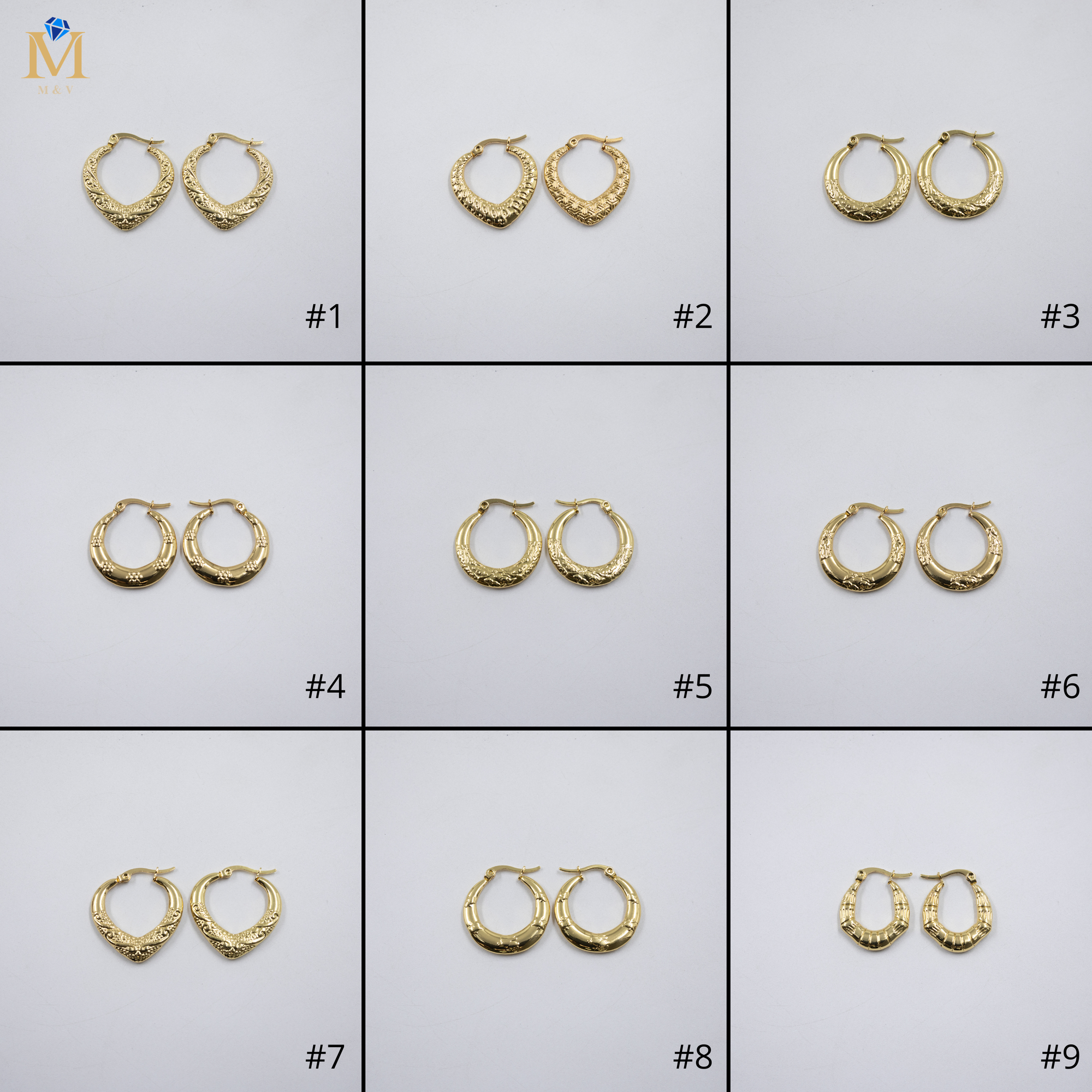 Aretes Dorados Chicos M4 Oro Laminado