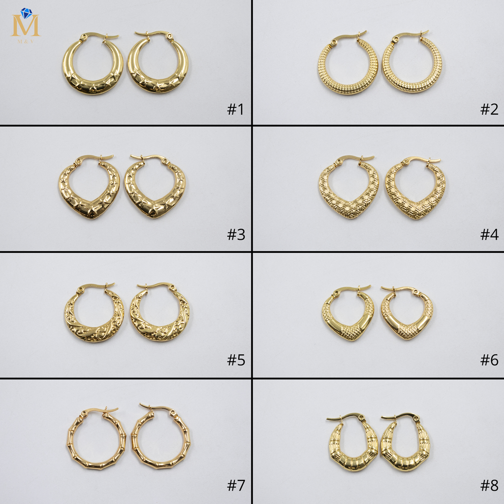 Aretes Dorados Chicos M6 Oro Laminado