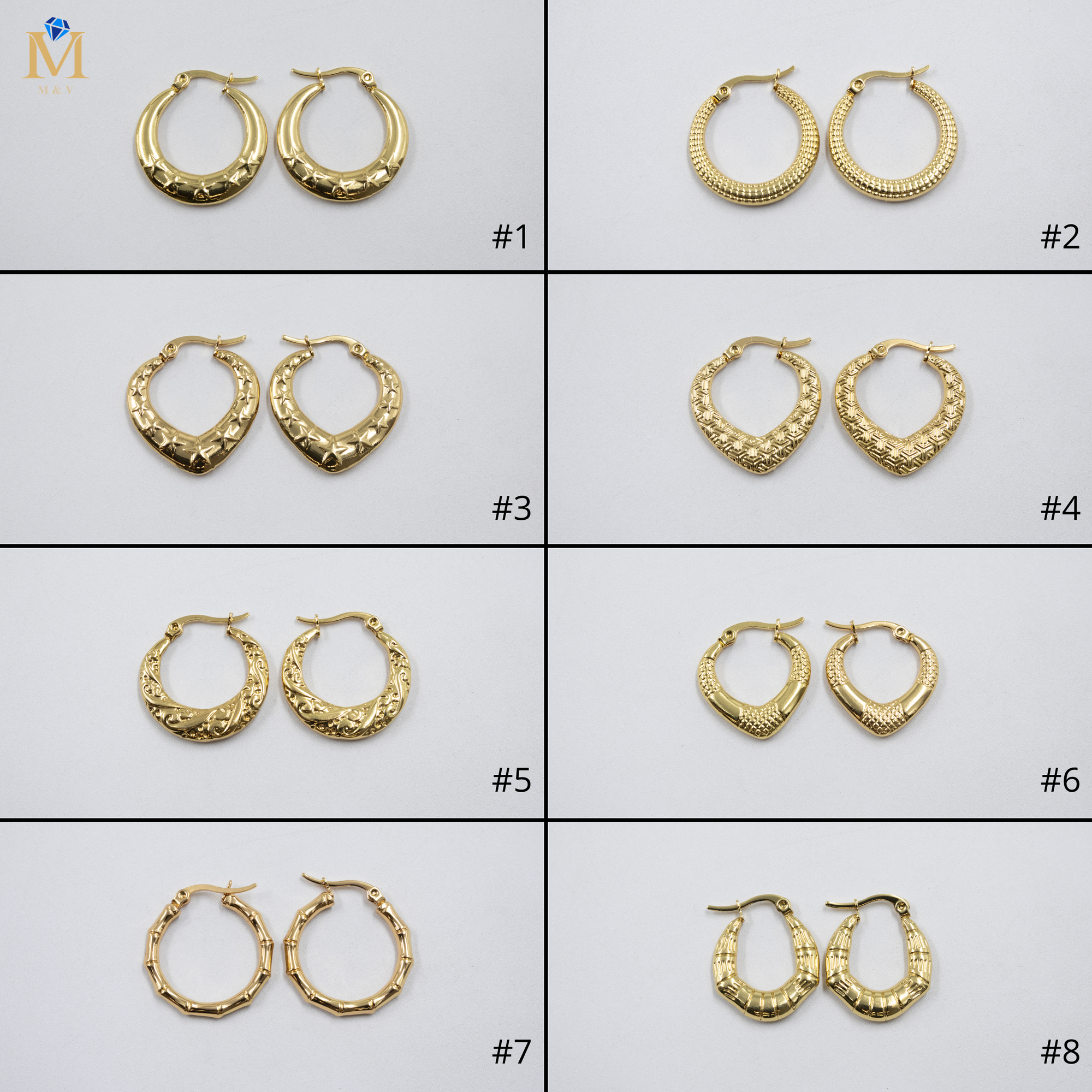 Aretes Dorados Chicos M6 Oro Laminado