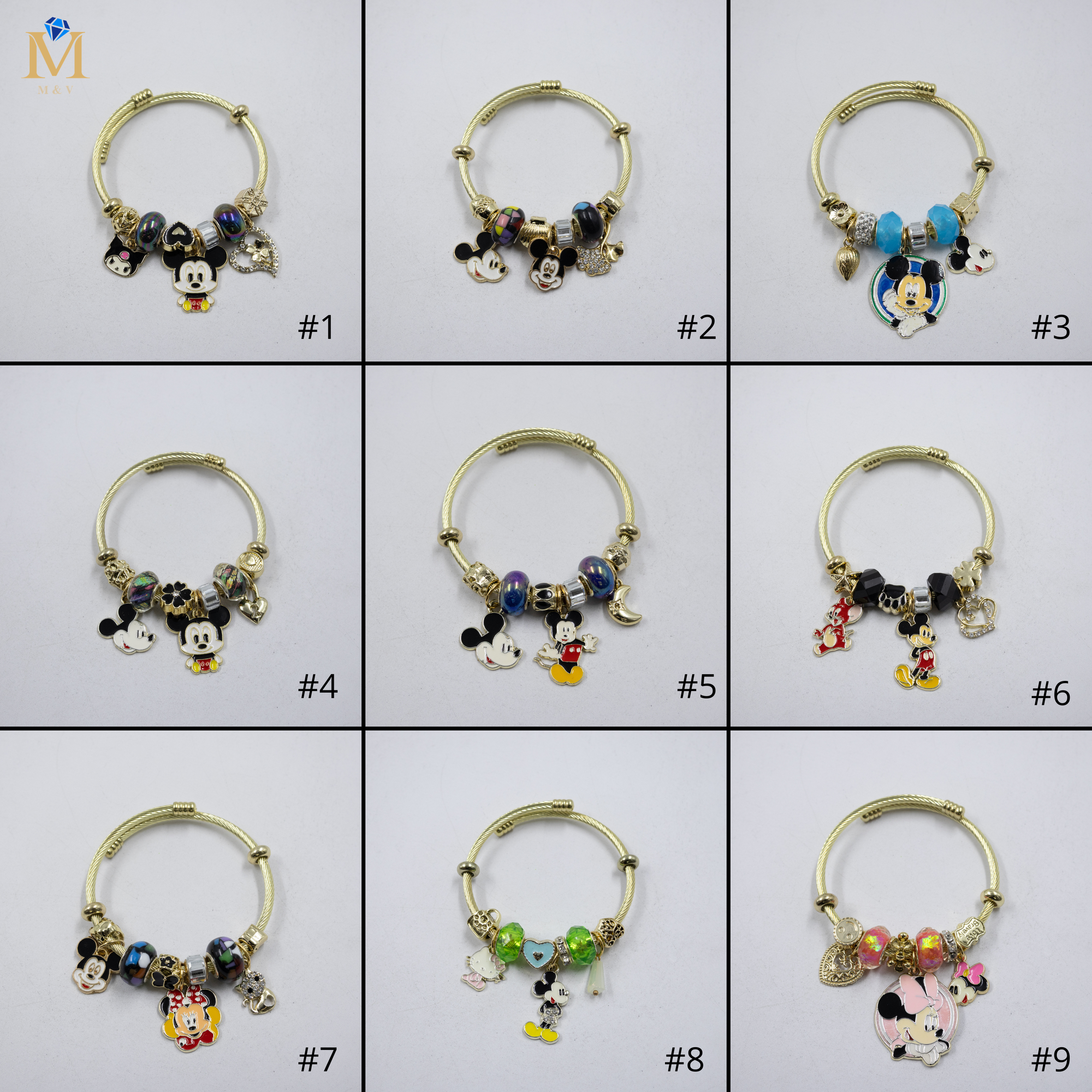Pulsera tipo Pandora M7 Oro Laminado