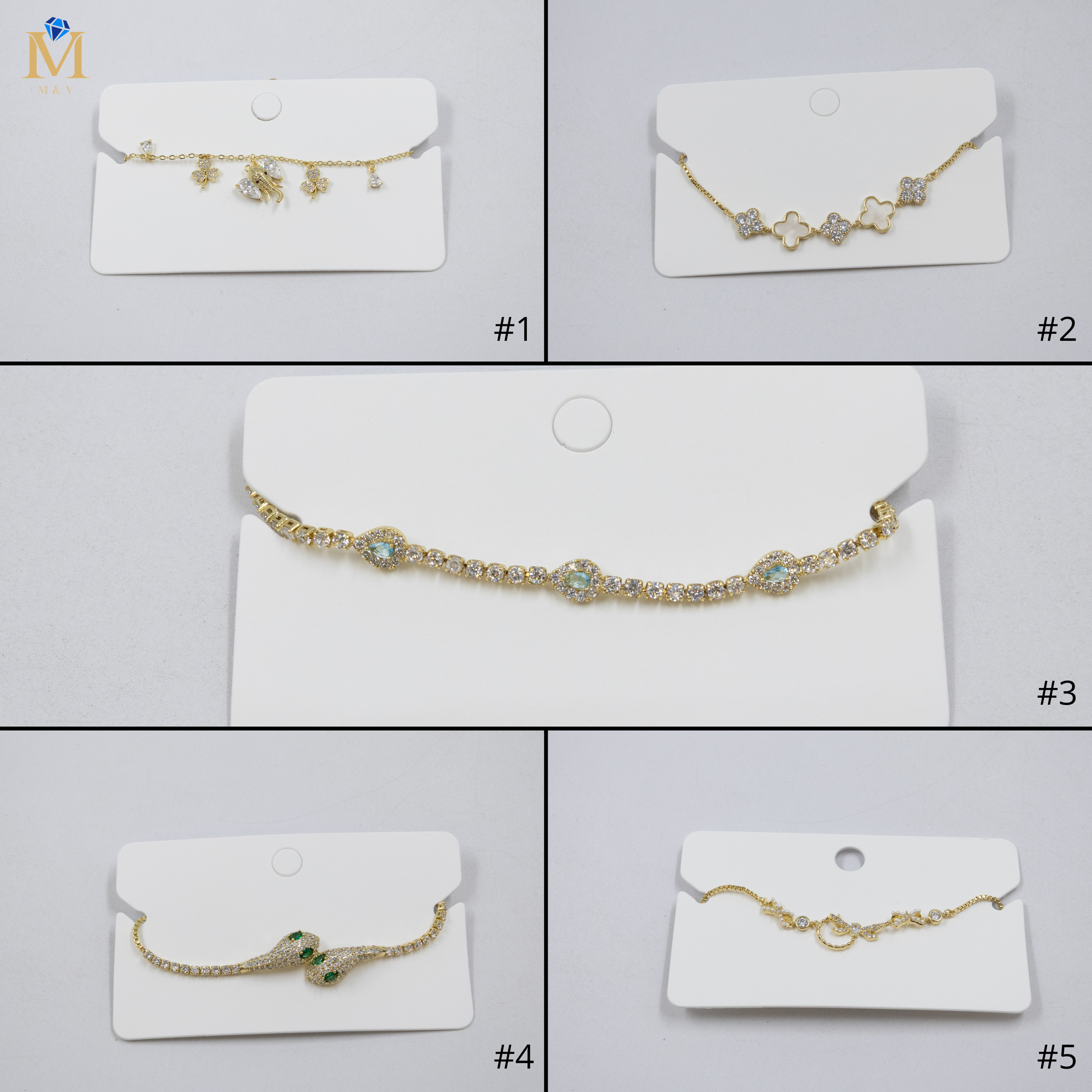 Pulsera Dorada Ansheli 33 Oro Laminado