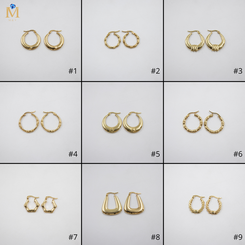 Aretes Dorados Chicos M5 Oro Laminado