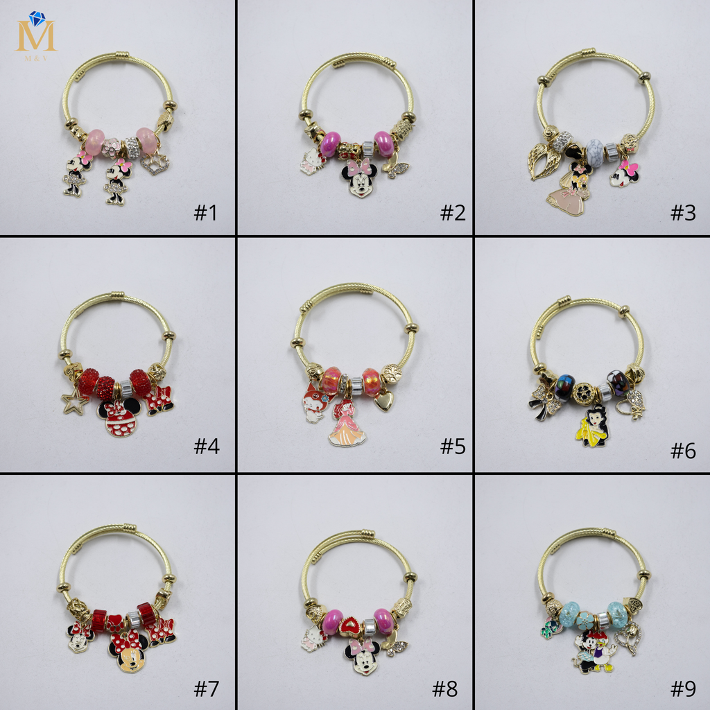 Pulsera tipo Pandora M8 Oro Laminado