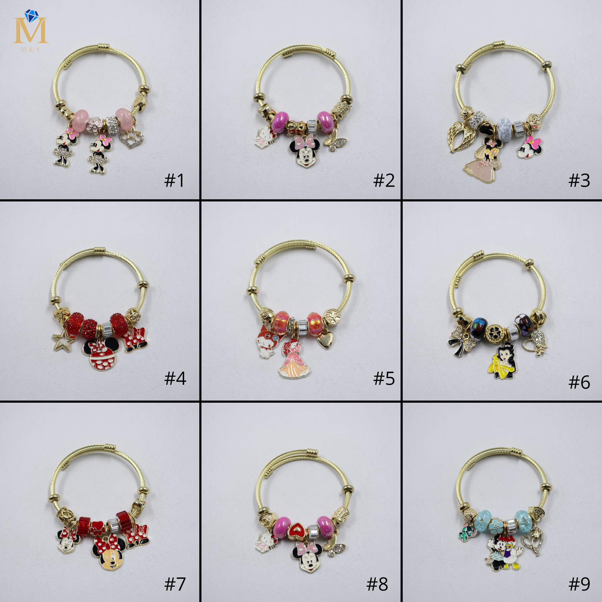 Pulsera tipo Pandora M8 Oro Laminado