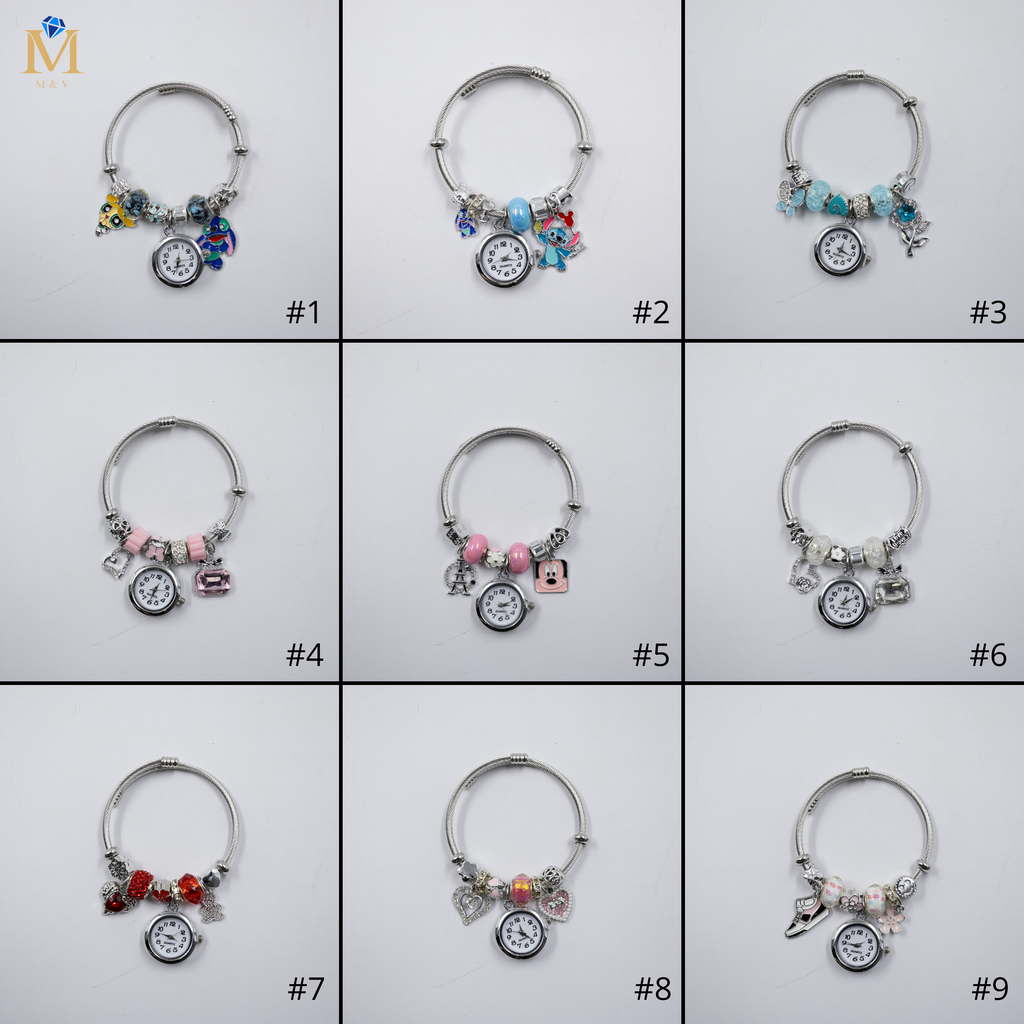 Pulsera tipo Pandora Plateadas M21 Oro Laminado