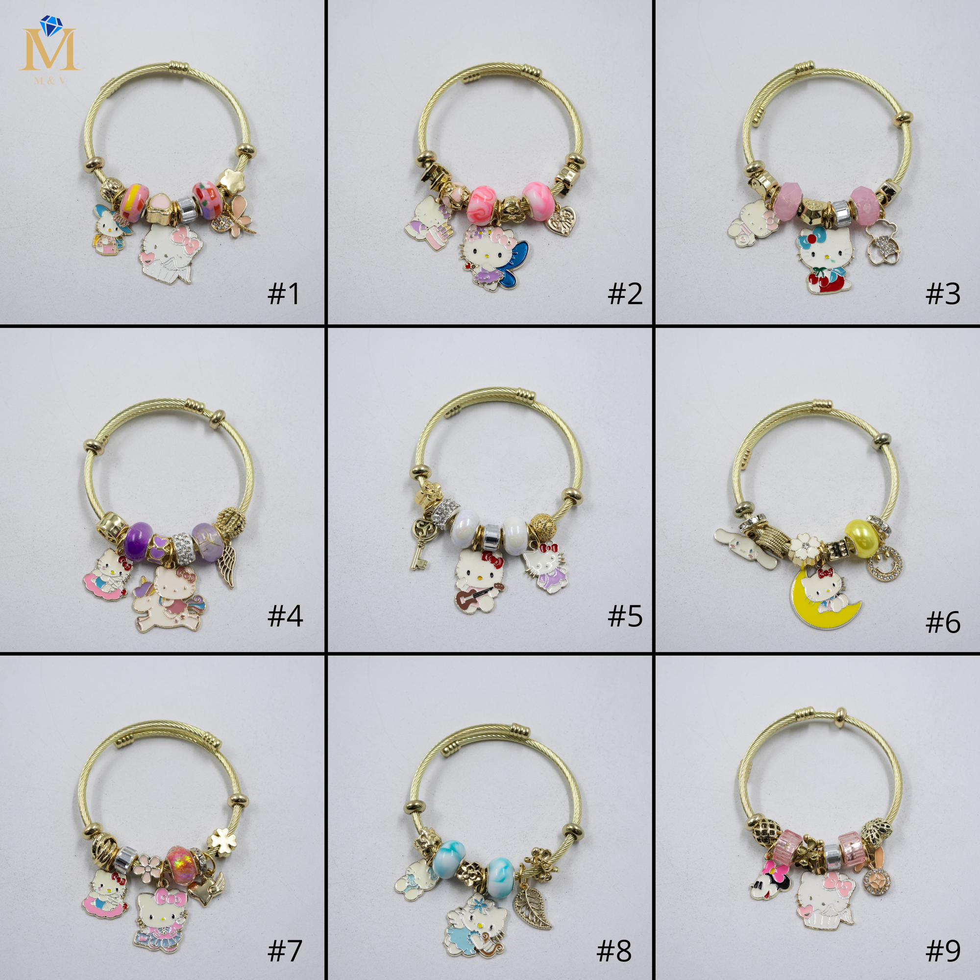 Pulsera tipo Pandora M1 Oro Laminado