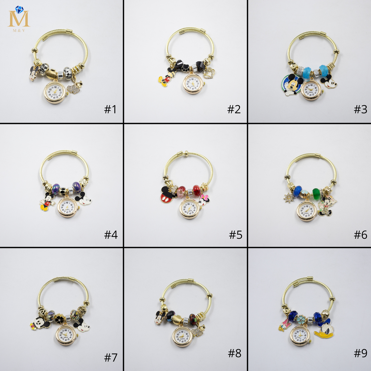 Pulsera tipo Pandora Dorados M18 Oro Laminado