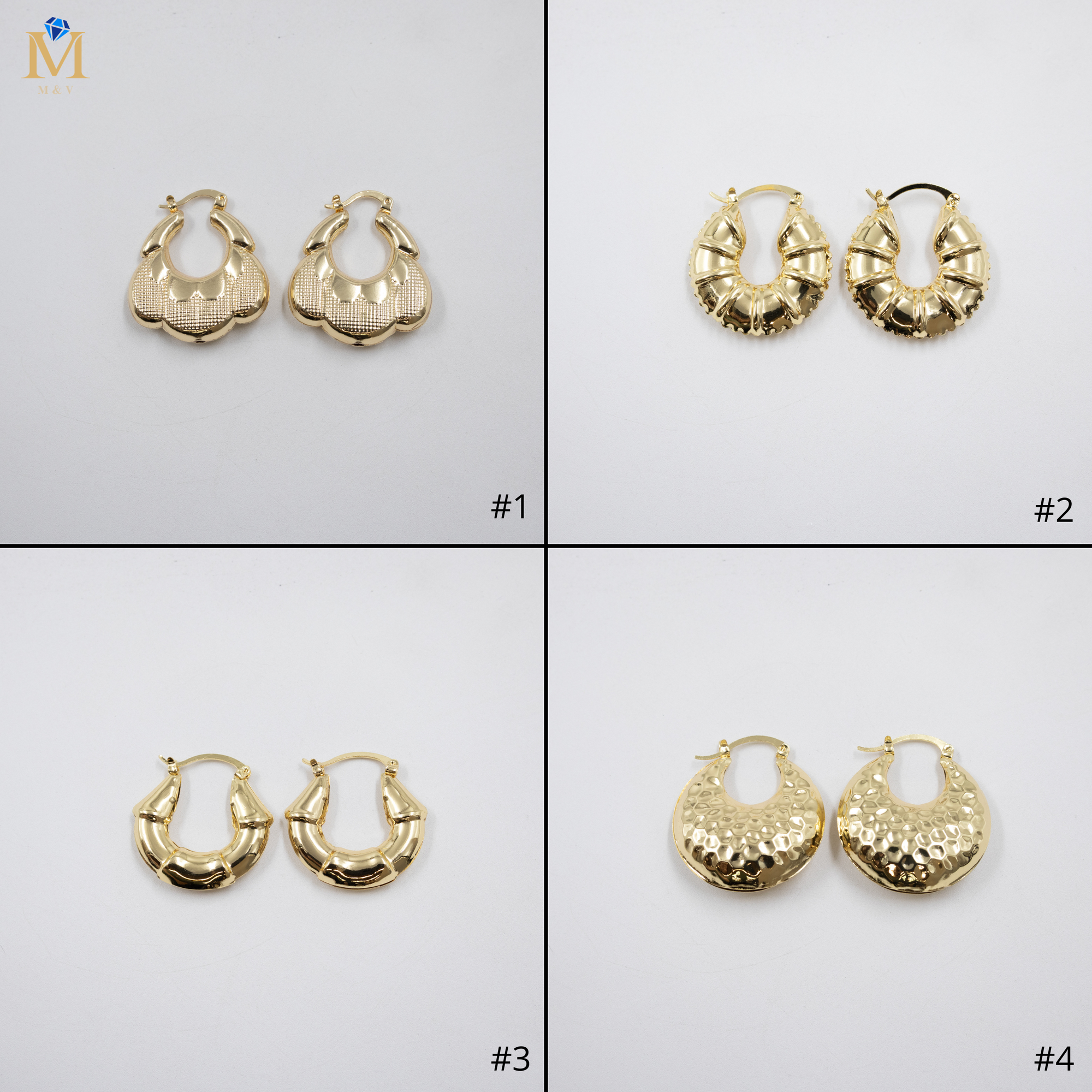 Aretes Dorados M1 Oro Laminado