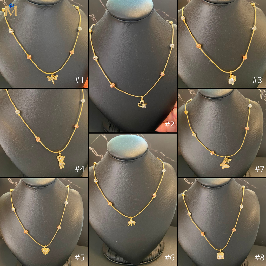 [12/SEPTIEMBRE/26] Collar Dorado de Tres colores con Dije M1 Oro Laminado