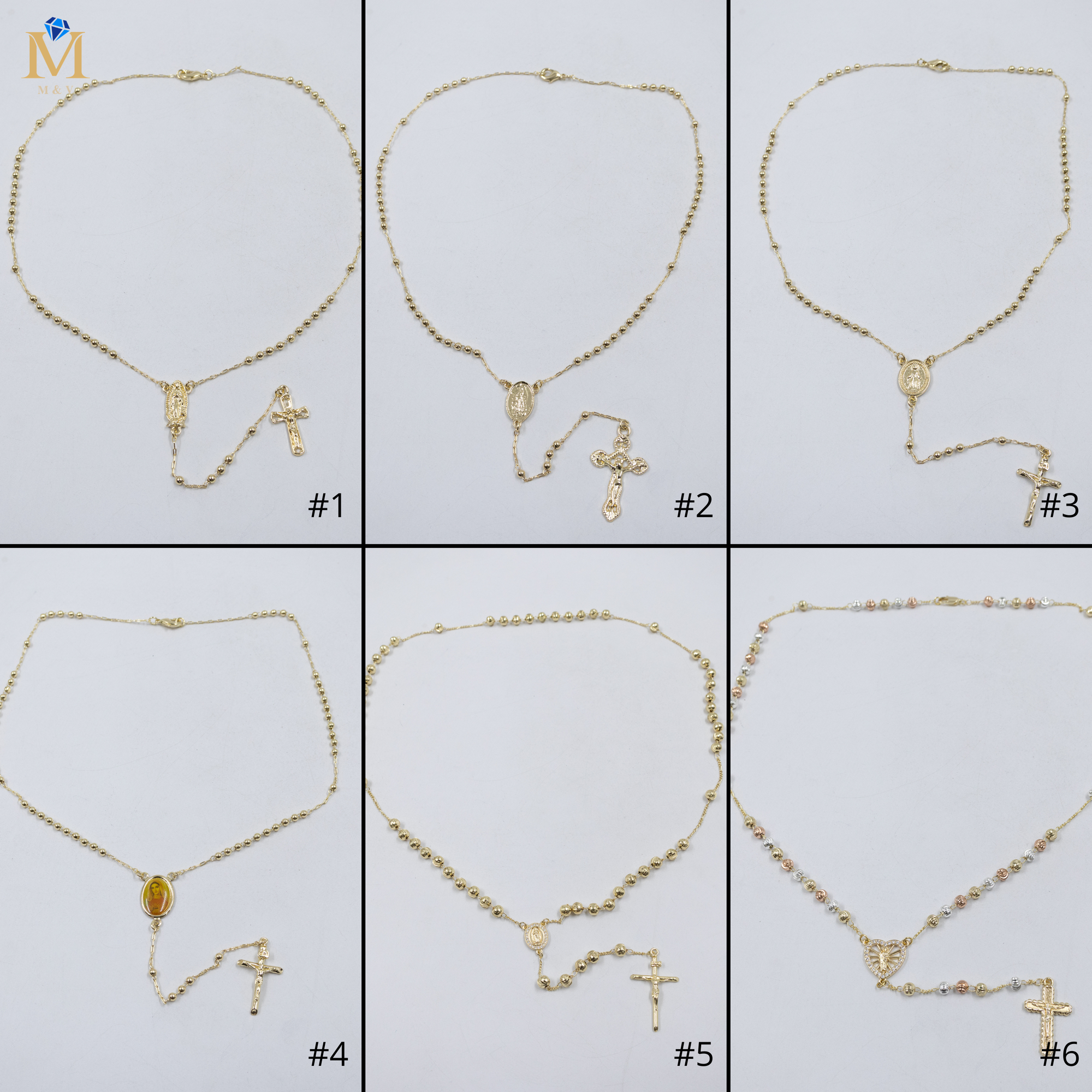 Collar Dorado Religioso M3 Oro Laminado