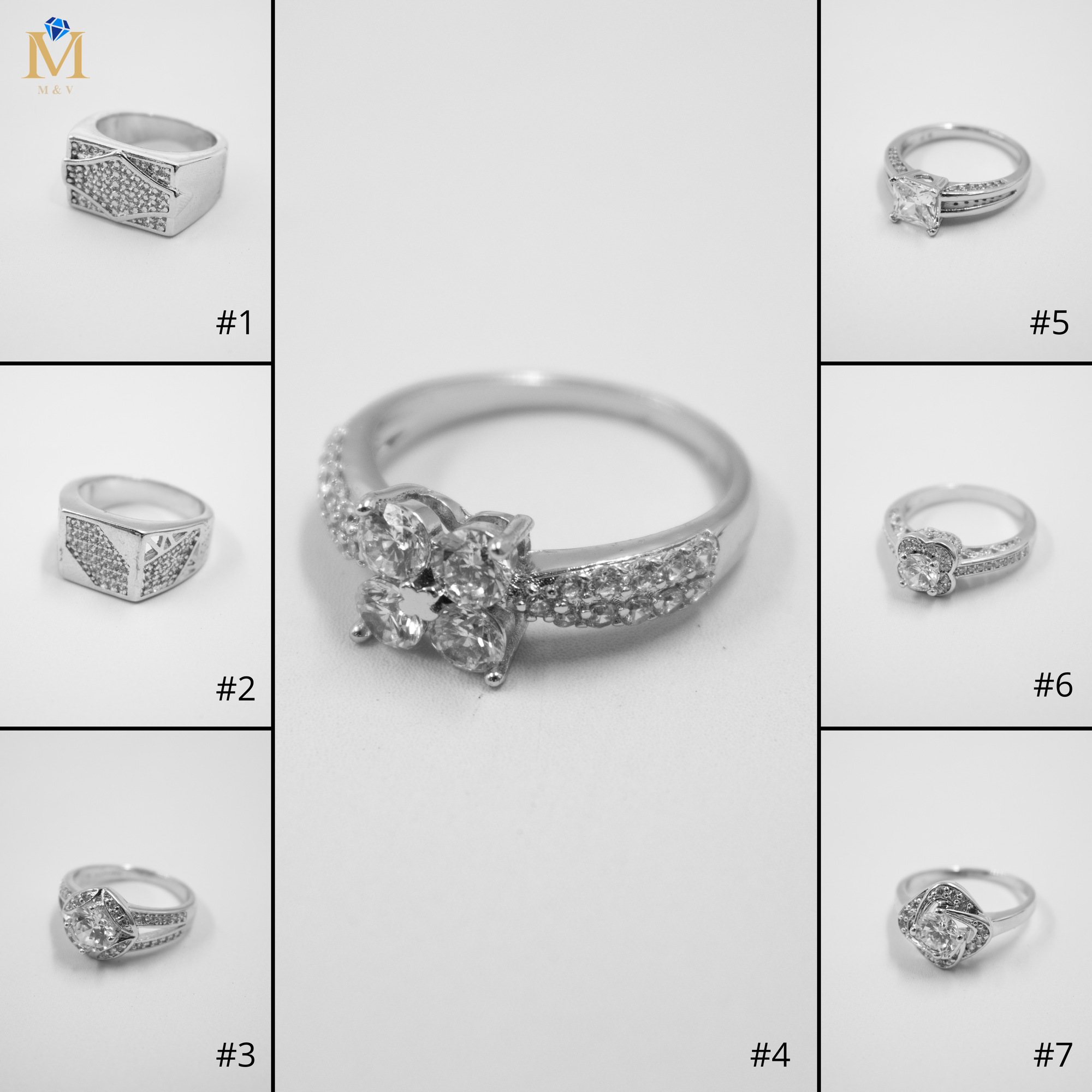 Anillos Plateados Xuping con Piedras M3 Oro Laminado