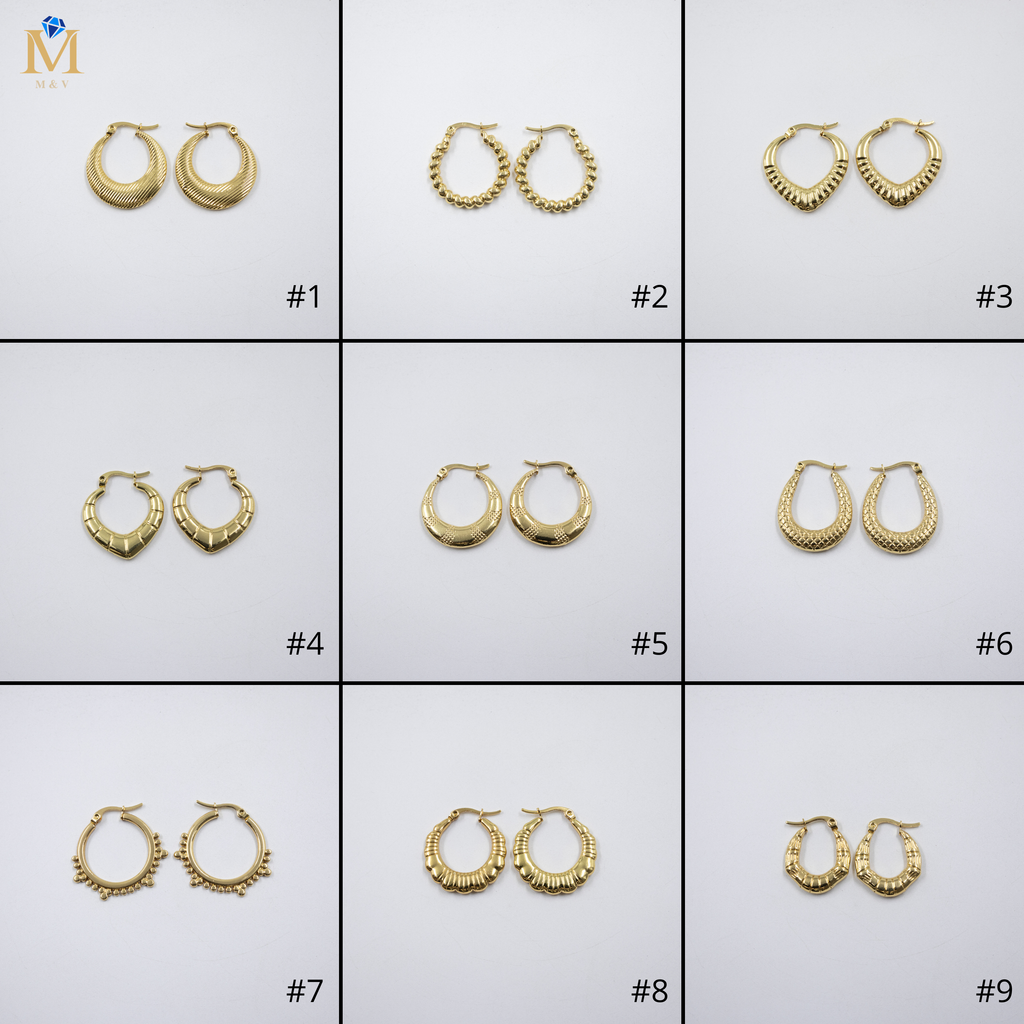 Aretes Dorados Chicos M1 Oro Laminado