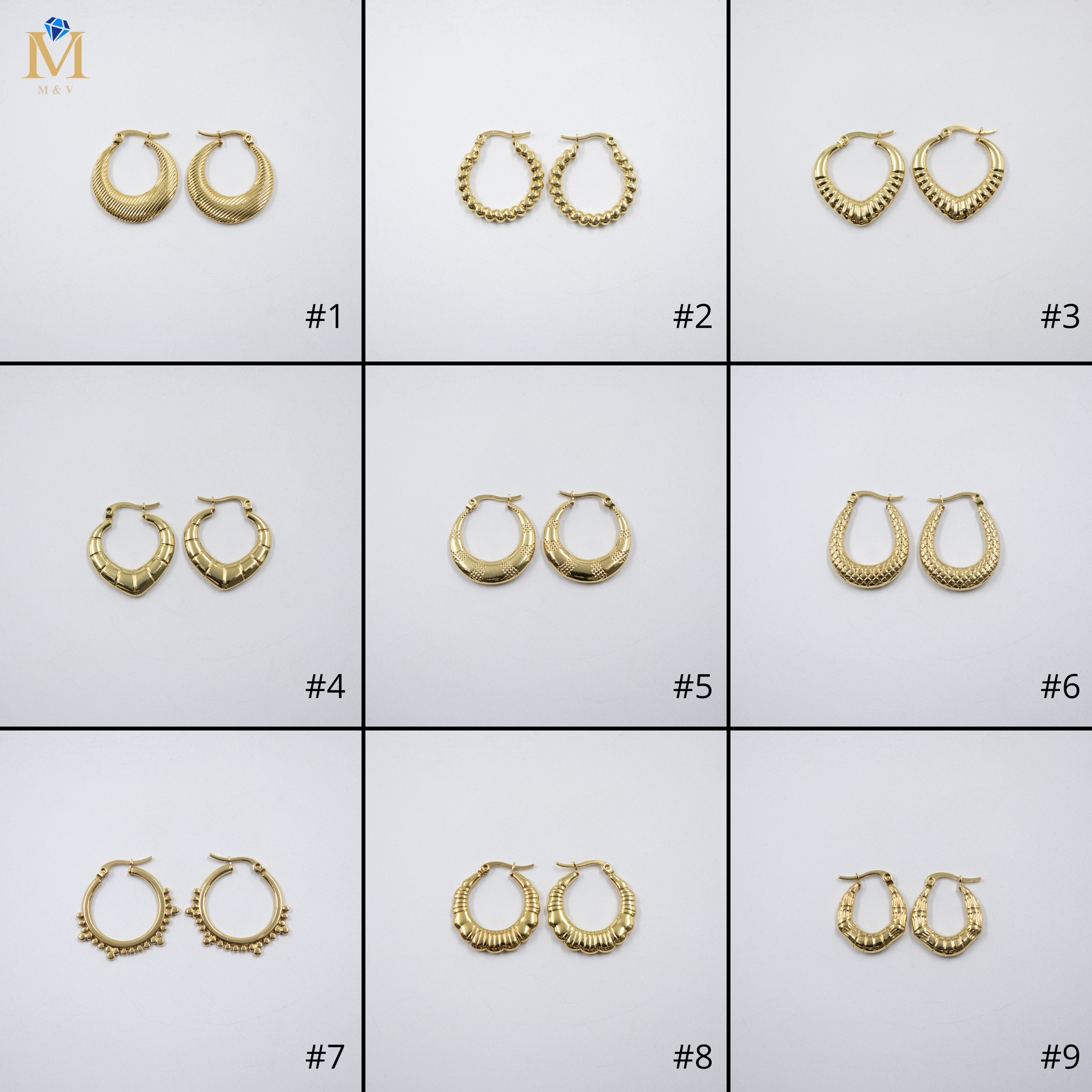 Aretes Dorados Chicos M1 Oro Laminado