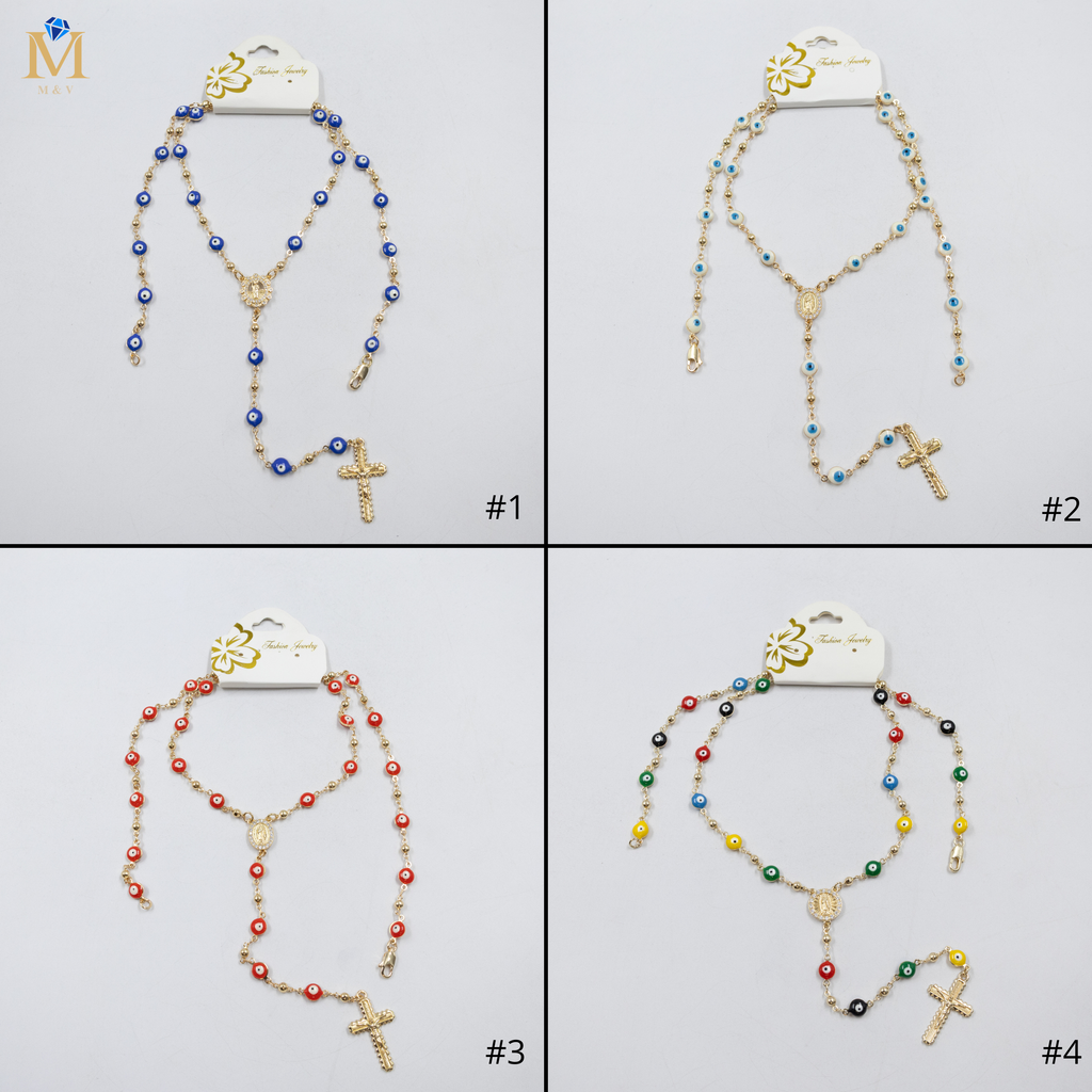 Rosarios Dorados de Ojo Turco M1 Oro Laminado