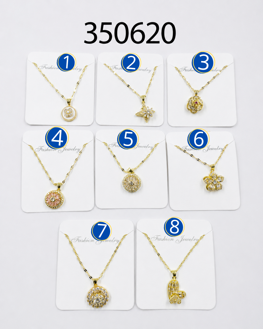 Collares Dorados con Dije Giratorio M1 Oro Laminado