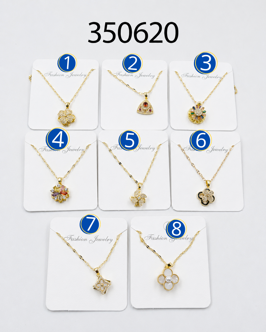 Collares Dorados con Dije Giratorio M2 Oro Laminado