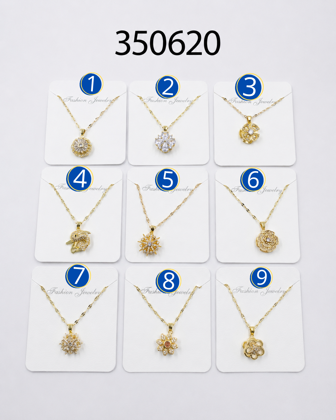 Collares Dorados con Dije Giratorio M3 Oro Laminado