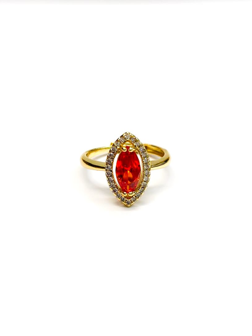 Anillo Dorado Piedras de Colores Ajustable M2 Oro Laminado