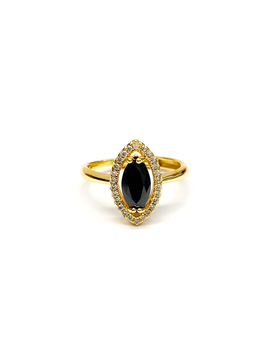 Anillo Dorado Piedras de Colores Ajustable M2 Oro Laminado