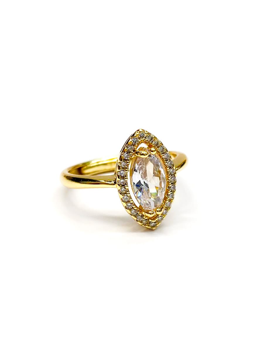 Anillo Dorado Piedras de Colores Ajustable M2 Oro Laminado