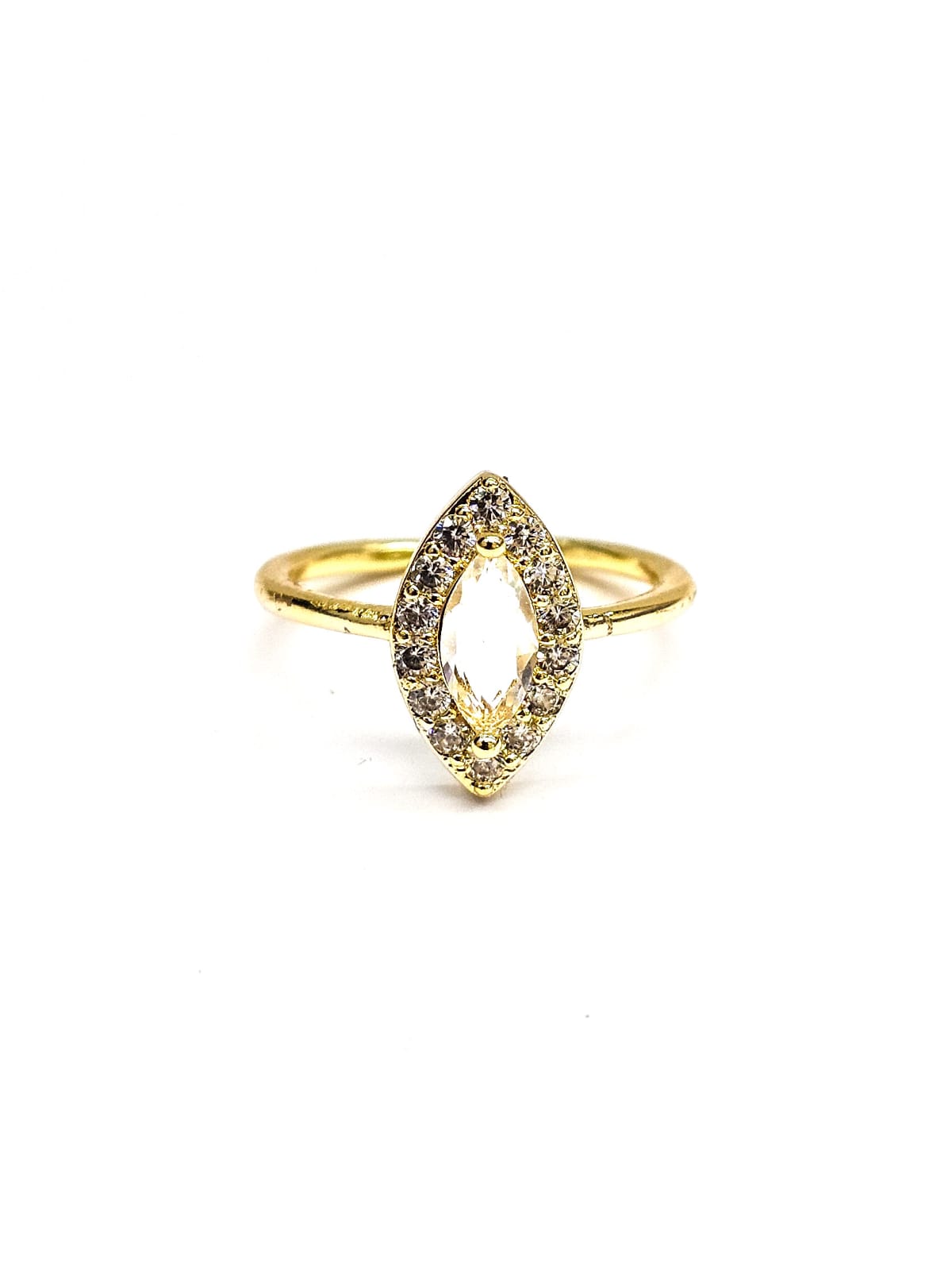 Anillo Dorado Piedra de Colores Ajustable M3 Oro Laminado