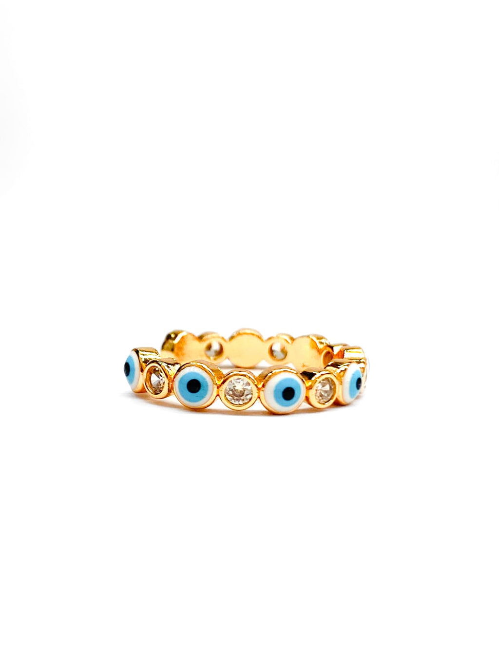 Anillo Ojo Turco Ajustable M6 Oro Laminado