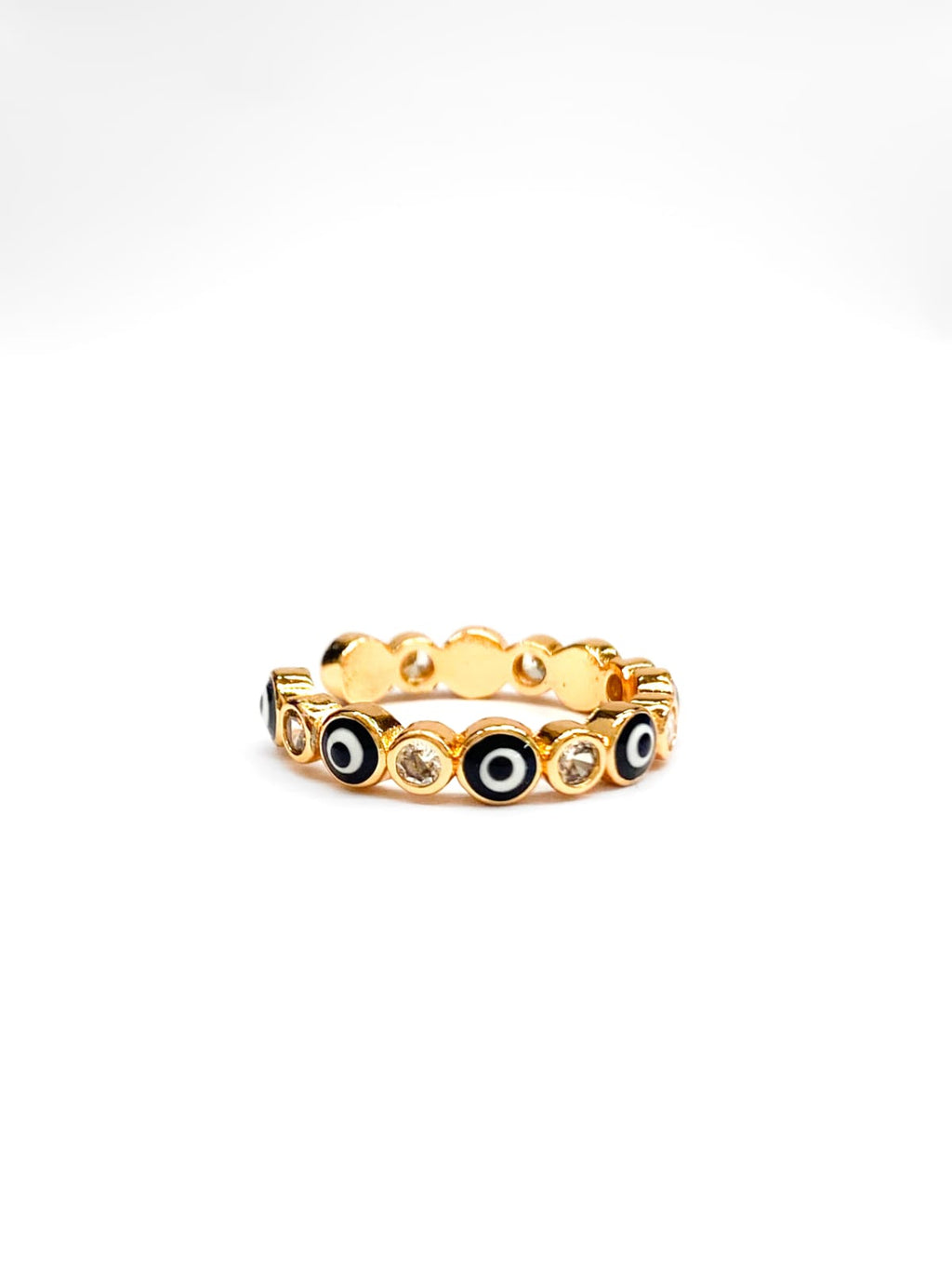 Anillo Ojo Turco Ajustable M6 Oro Laminado