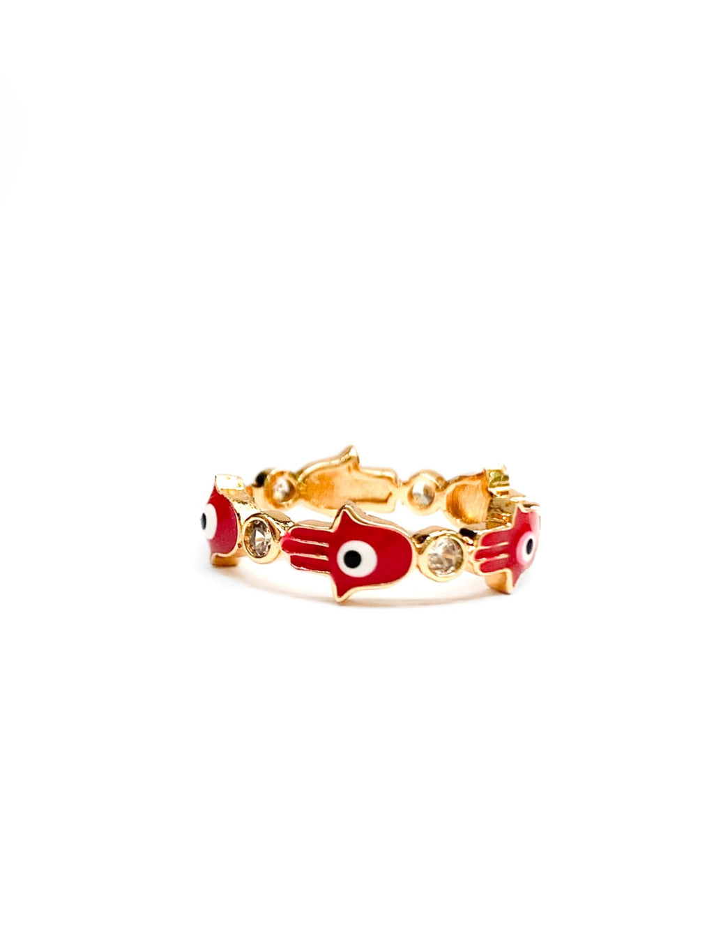 Anillo Ojo Turco Ajustable M7 Oro Laminado