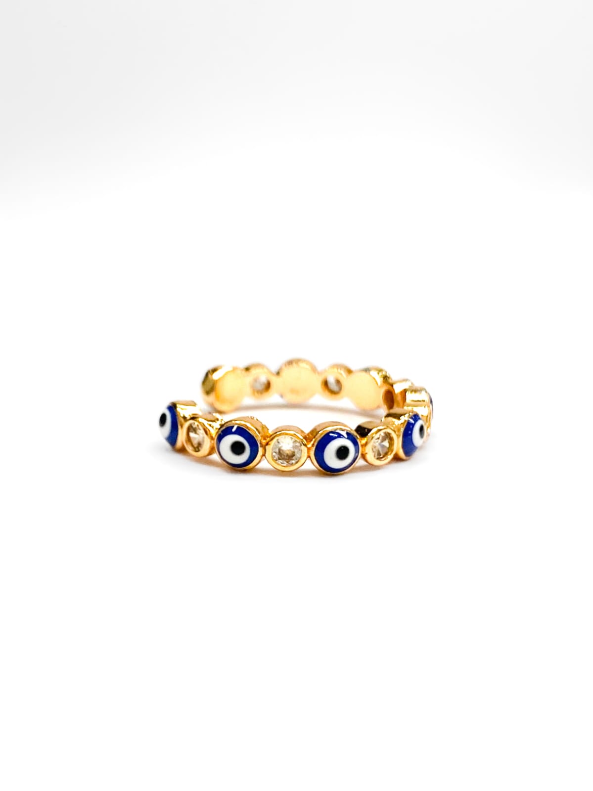 Anillo Ojo Turco Ajustable M6 Oro Laminado