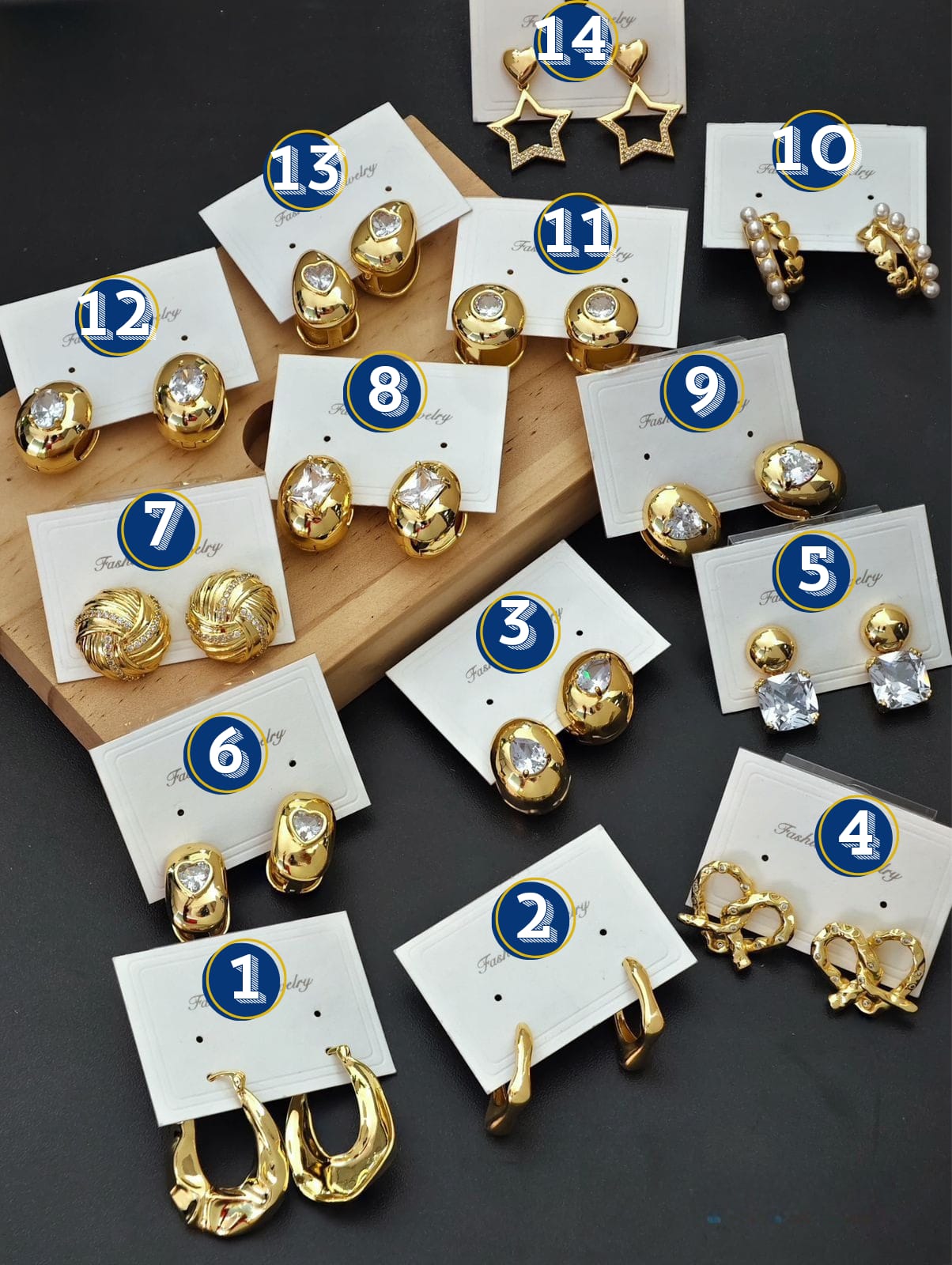 Aretes Dorados Elegantes M1 Oro Laminado
