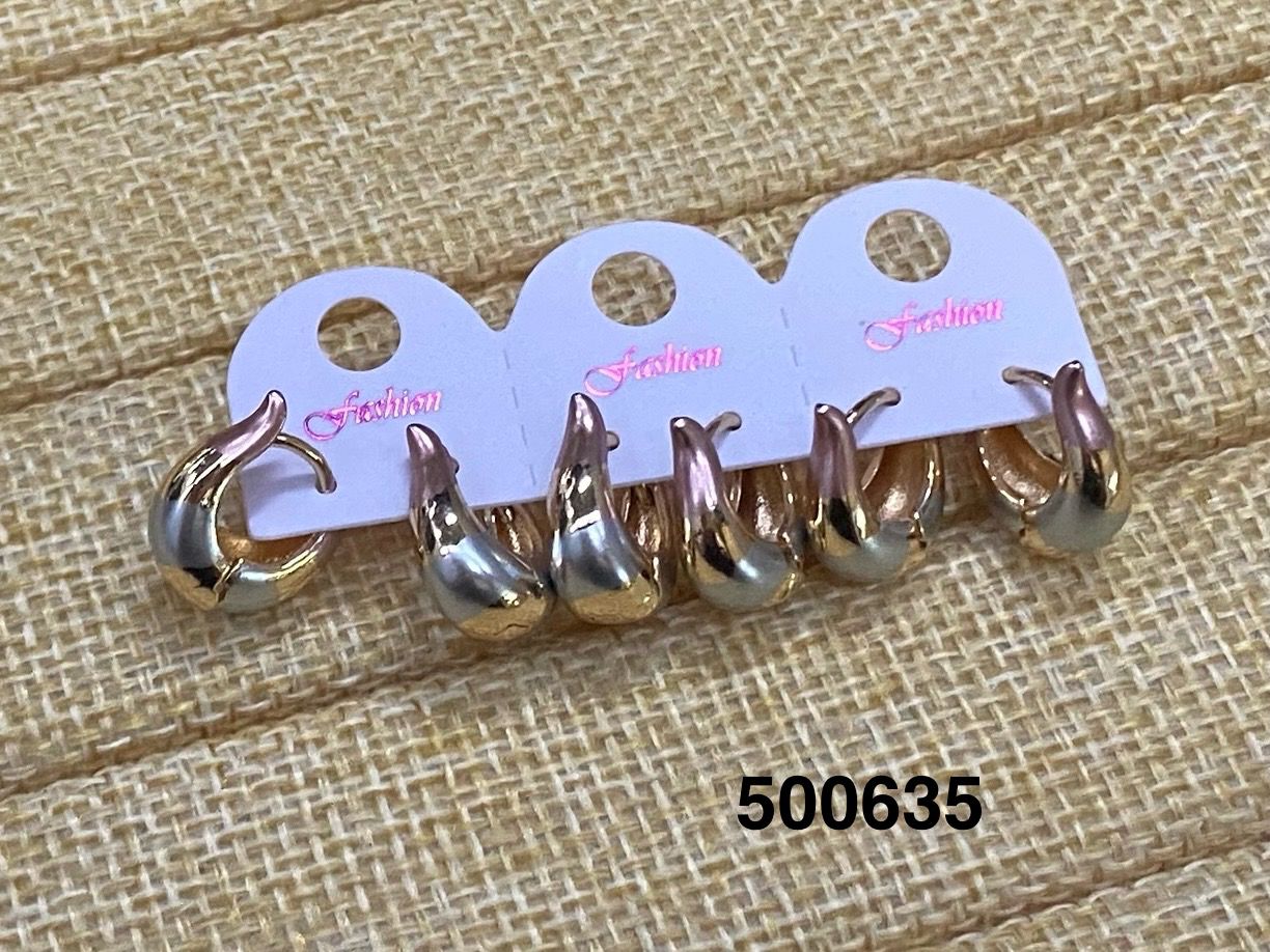 Aretes dorados Paquete de 3 M8 - Oro Laminado