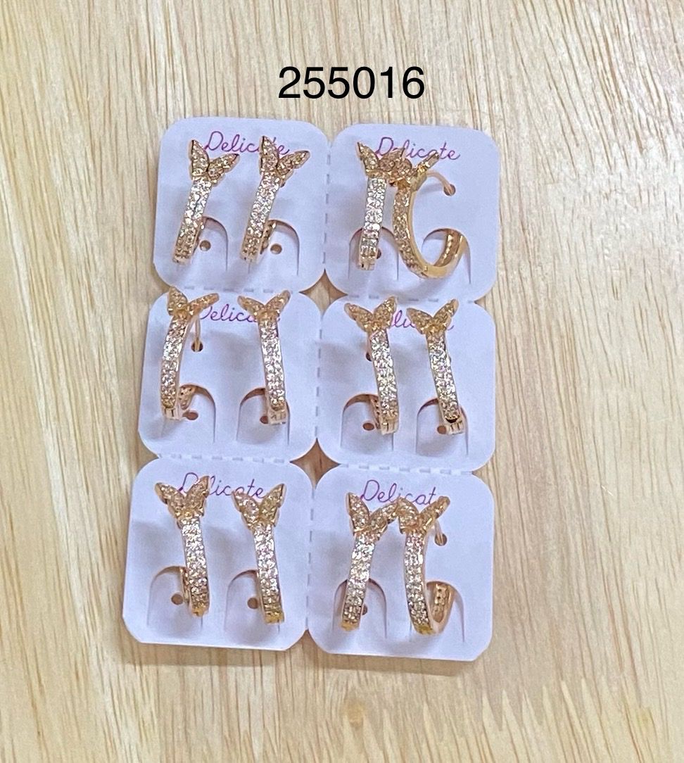Aretes Dorados Paquete de 6 M21 Oro Laminado