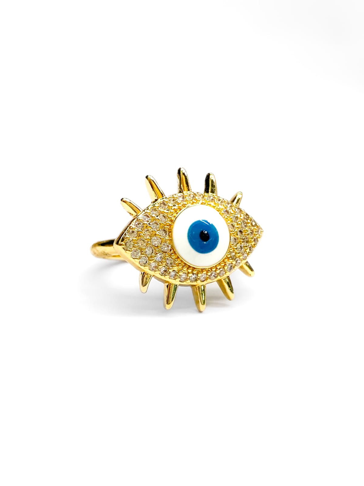 Anillo Ojo Turco Ajustable M5 Oro Laminado